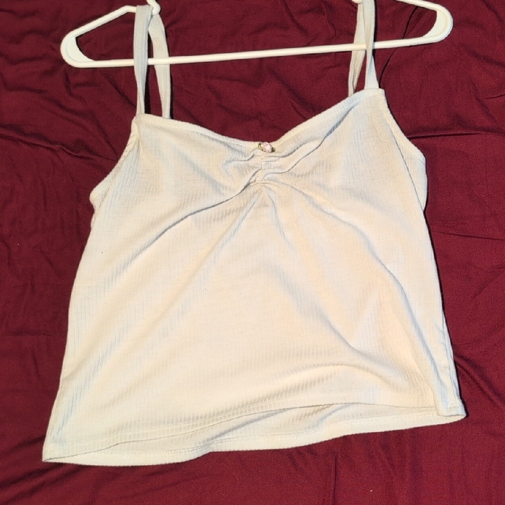 White Sleeveless Crop Top
